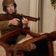 Easy Company 1st Lt. Hanks lays down a few rounds of covering fire after parachuting in from the dining room table.
